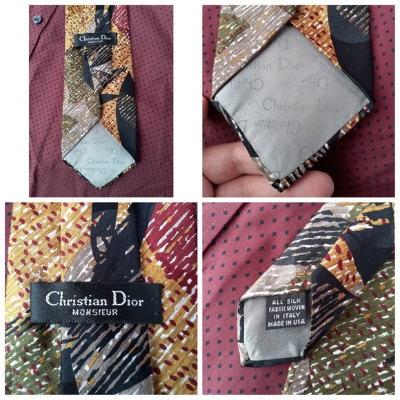 Dior Vintage Trending Italian Silk Tie Leaves - Picture 8 of 8